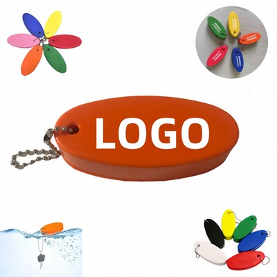 Floating Oval-Shaped PU Keychain
