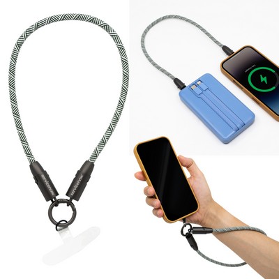 2-in-1 Phone Strap with Braided PD 60W Type-C Cable
